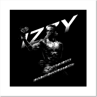 Isreal Adesanya Point Blank Black and White Posters and Art